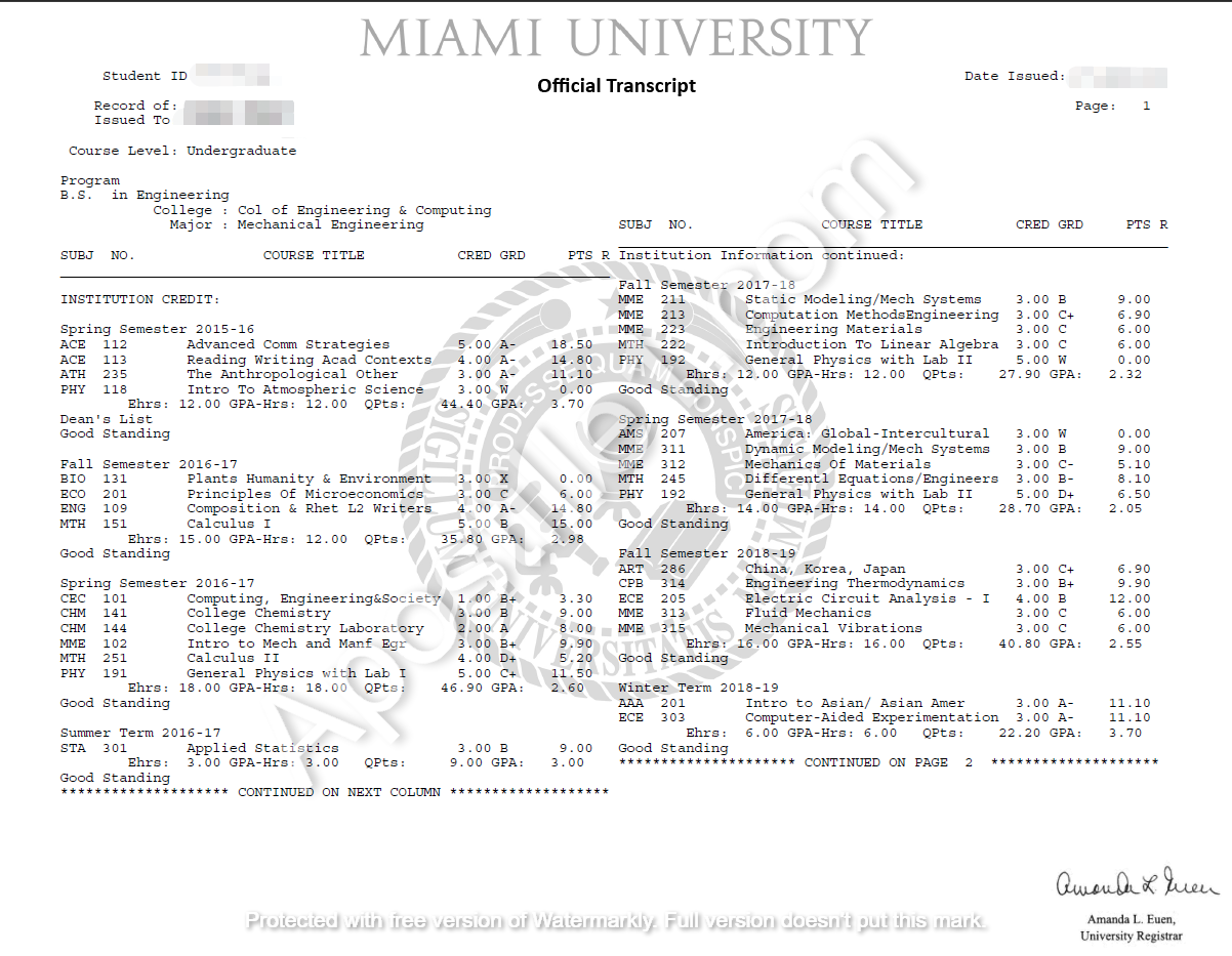 University College Transcript Online Apostille Services